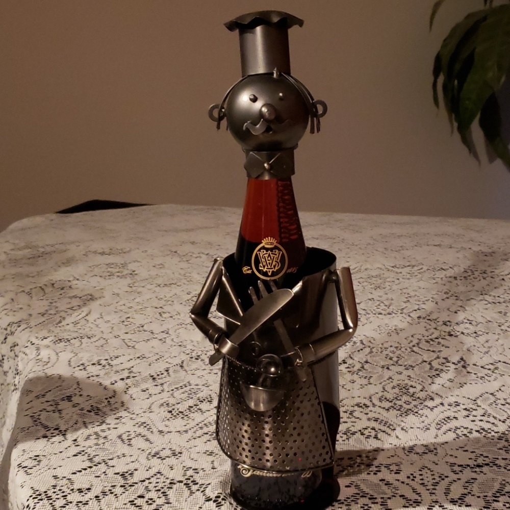 Metal Chef Wine Bottle Holder.